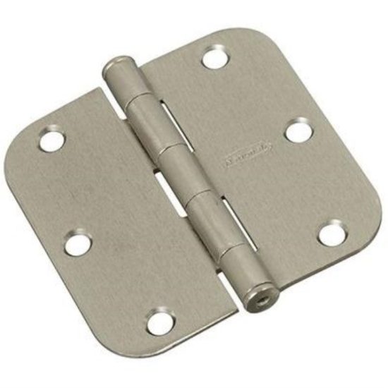 3-1/2 In. x 5/8 In. Radius Satin Nickel Door Hinge (3-Pack)