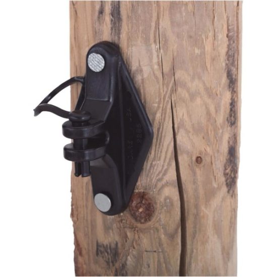 Dare Nail-On Pin Lock Black Polyethylene w/Carbon Black Electric Fence Insulator (25-Pack)