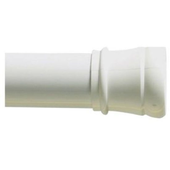 Zenith Zenna Home Straight 24 In. To 40 In. Adjustable Tension Shower Rod in White