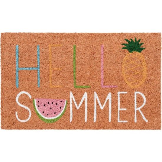 Natco Home 18 In. x 30 In. Coir Outdoor Doormat, Hello Summer