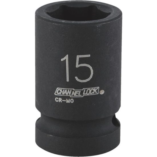Channellock 1/2 In. Drive 15 mm 6-Point Shallow Metric Impact Socket