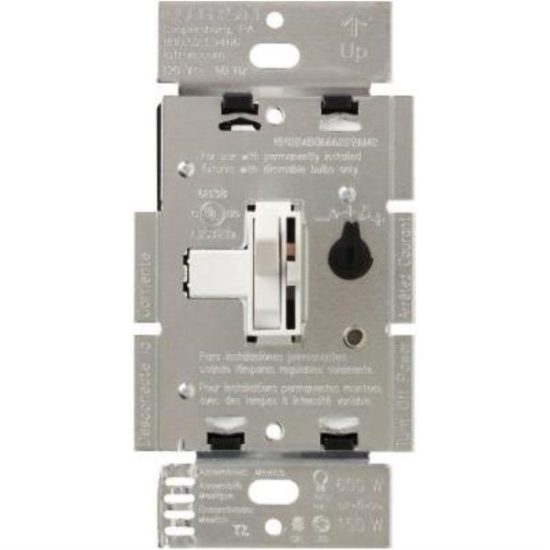 Lutron Toggler Incandescent/Halogen/LED/CFL White Slide Dimmer Switch
