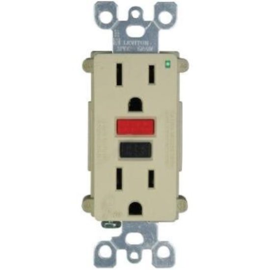 Leviton SmartlockPro Self-Test 15A Ivory Residential Grade 5-15R GFCI Outlet