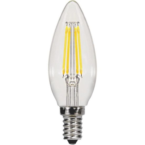 Satco 40W Equivalent Warm White B11 Candelabra Traditional LED Decorative Light Bulb (2-Pack)