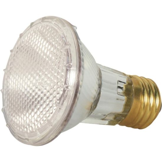 Satco 50W Equivalent Clear Medium Base PAR20 Halogen Floodlight Light Bulb