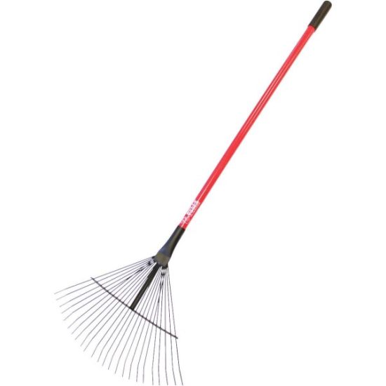 Bully Tools 24 In. Steel Leaf Rake with 50 In. Fiberglass Handle (24-Tine)