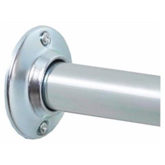 Zenith Zenna Home Straight 60 In. Adjustable Fixed Shower Rod with Flange in Chrome