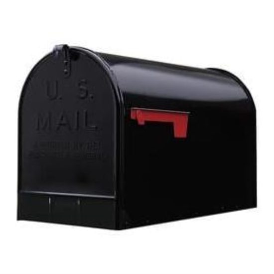Gibraltar Stanley T3 Black Steel Rural Post Mount Mailbox