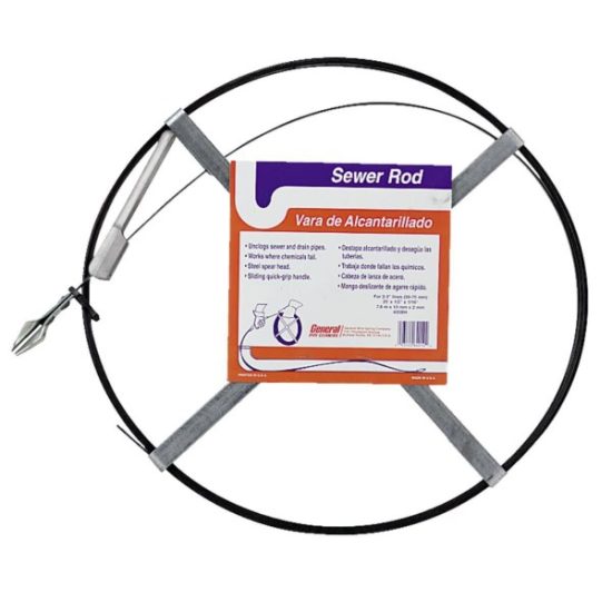 General Wire 1/2 In. x 1/16 In. x 25 Ft. Spear Carbon Steel Sewer Rod