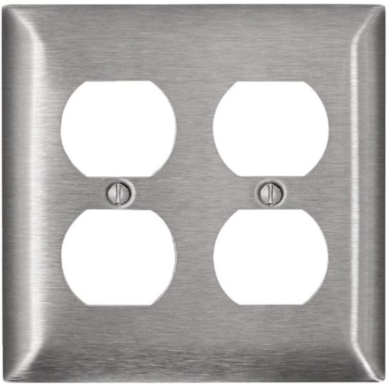 Leviton C-Series 2-Gang Stainless Steel Outlet Wall Plate