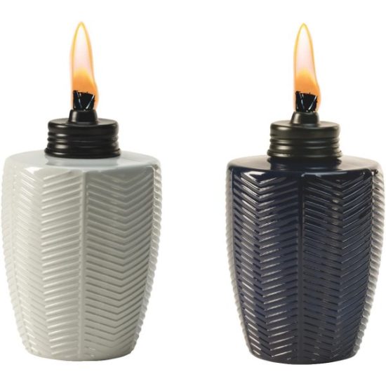 Tiki 5.75 In. Glass Herringbone Table Torch