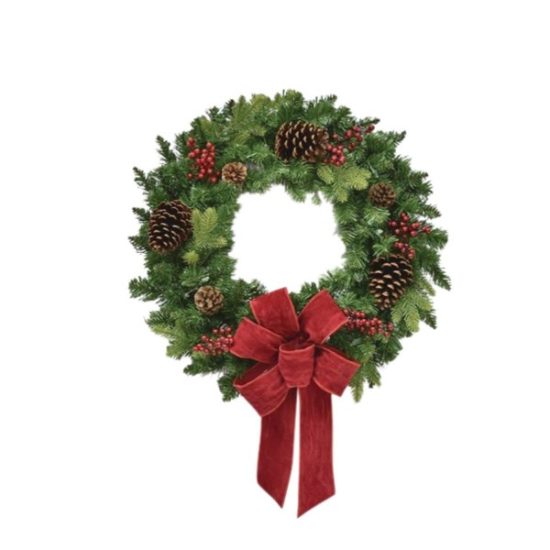 Genevieve 24 In. 35-Bulb Warm White LED Prelit Wreath