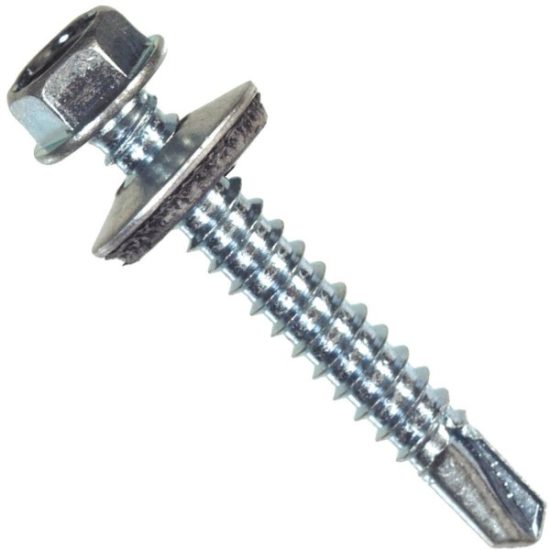 Hillman 1/4 In. - #14 x 1-1/2 In. Washer Head Self-Drilling Sheet Metal Screw (100 Ct.)