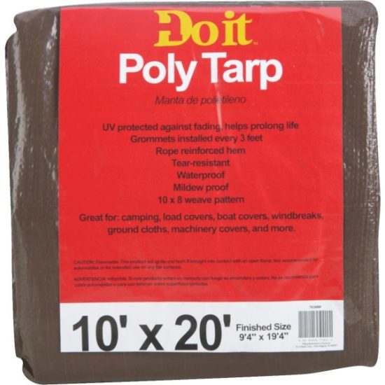 Do it Best 1 Side Green/1 Side Brown Woven 10 Ft. x 20 Ft. Medium Duty Poly Tarp