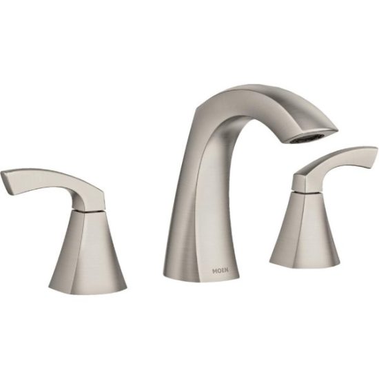 Moen Lindor Brushed Nickel 2-Handle Widespread Bathroom Faucet
