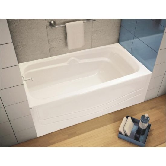 Maax Avenue 60 In. L x 31 In. W x 18 In. H Left Drain Bathtub in White