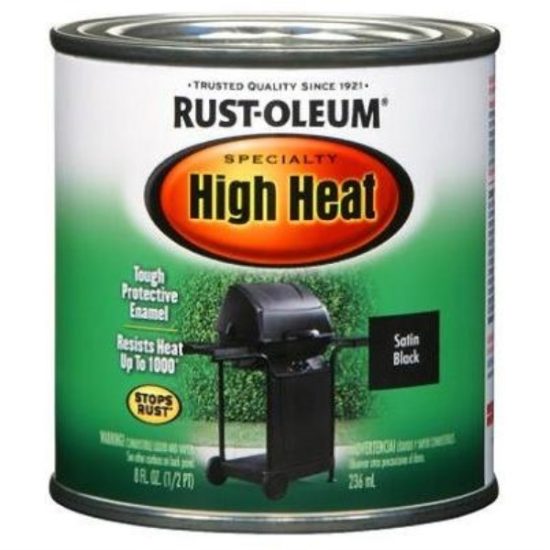 Rust-Oleum Satin High Heat Enamel, BBQ Black, 1/2 Pt.
