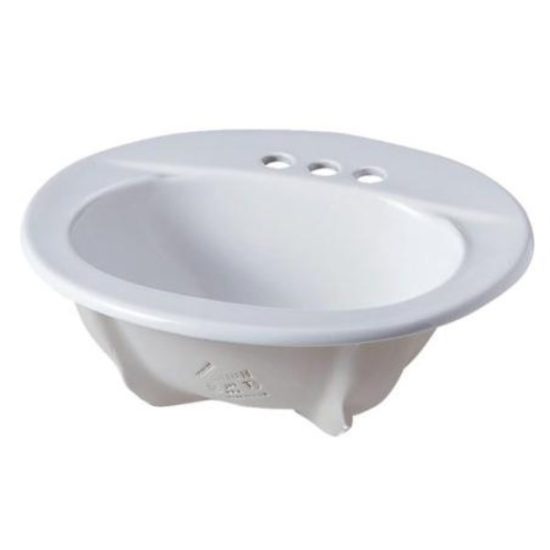 Orion Oxford Oval Drop-In Bathroom Sink, White