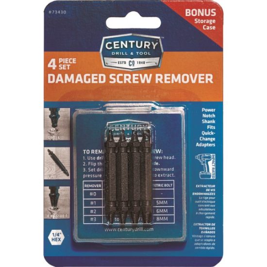 Century Drill and Tool Damaged Screw Remover Set (4-Piece)