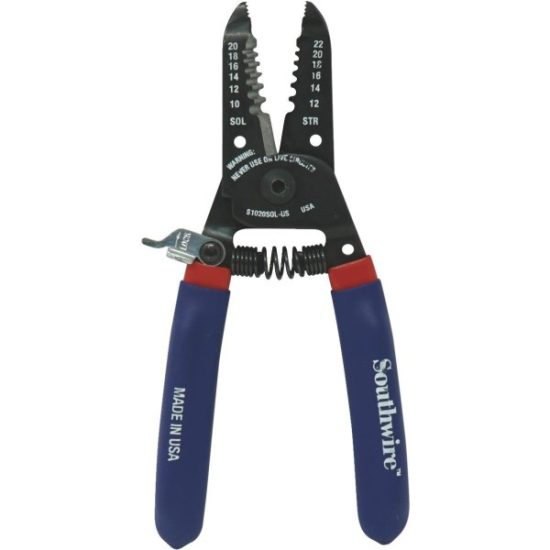 Southwire Wounded Warrior Project 8-1/2 In. 10 AWG to 20 AWG Solid/12 to 22 AWG Stranded Compact Wire Stripper