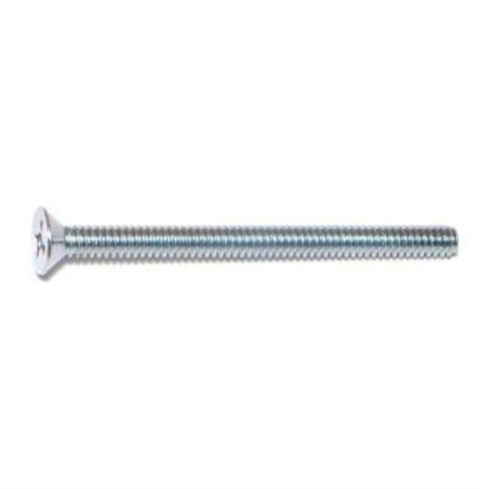 #10-24 x 2-1/2  Zinc Plated Steel Coarse Thread Phillips Flat Head Machine Screws MSCFS-312