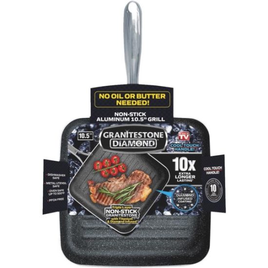GraniteStone Diamond 11 In. Non-Stick Grill Pan