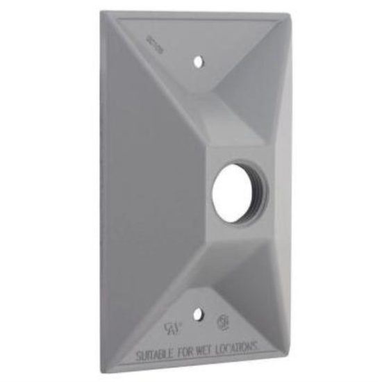 Bell Single Gang Rectangular Die-Cast Metal Gray Weatherproof Cluster Outdoor Box Cover