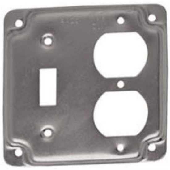 Raco Toggle Switch/Duplex Outlet 4 In. x 4 In. Square Device Cover