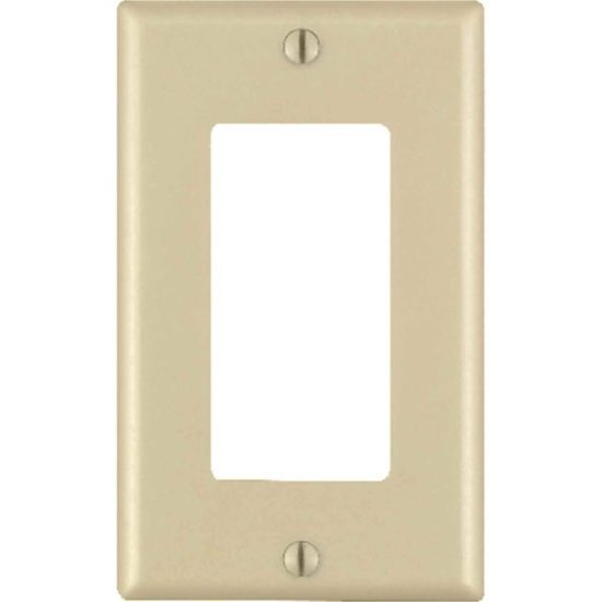 Leviton Decora 1-Gang Smooth Plastic Rocker Decorator Wall Plate, Ivory