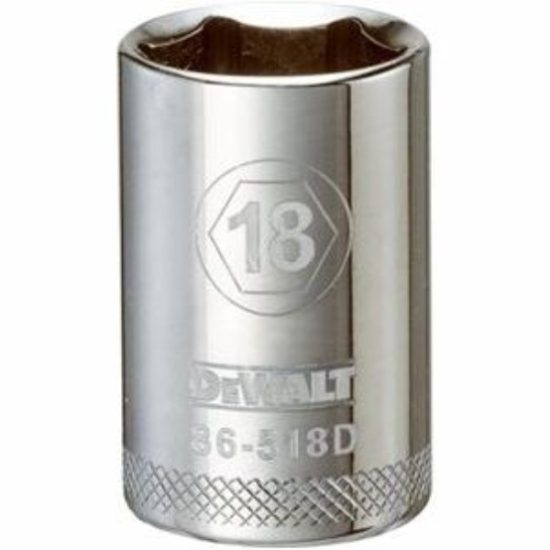 Metric Shallow Socket, 6-Point, 1/2-In. Drive, 18mm