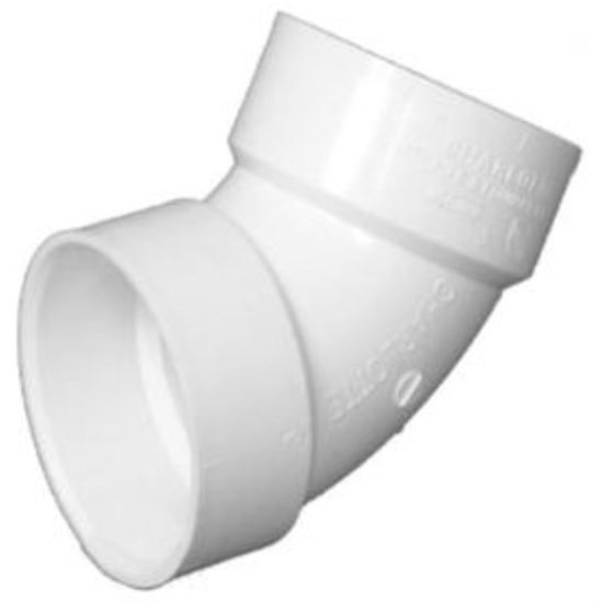 Charlotte Pipe 2 In. Schedule 40 60 Deg. DWV PVC Elbow (1/6 Bend)