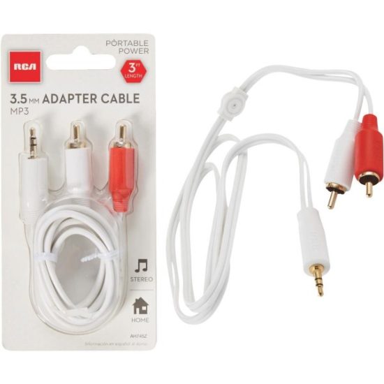 Jensen 3 Ft. White Stereo Audio Cable