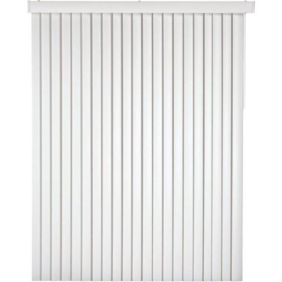 Home Impressions 104 In. x 84 In. x 3.5 In. White Vinyl Room Darkening Vertical Cordless Blind