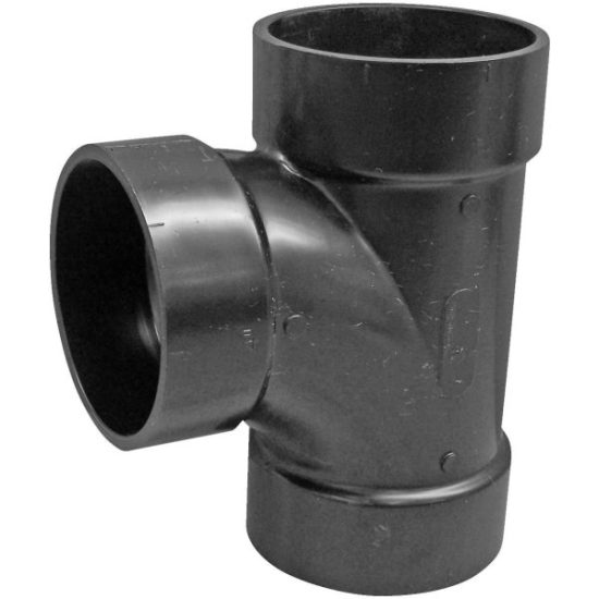 Charlotte Pipe 4 In. Hub x Hub x Hub Sanitary ABS Waste & Vent Tee