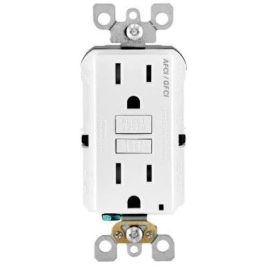 Leviton SmartLockPro Dual Function 15A White Residential Grade AFCI/GFCI Outlet