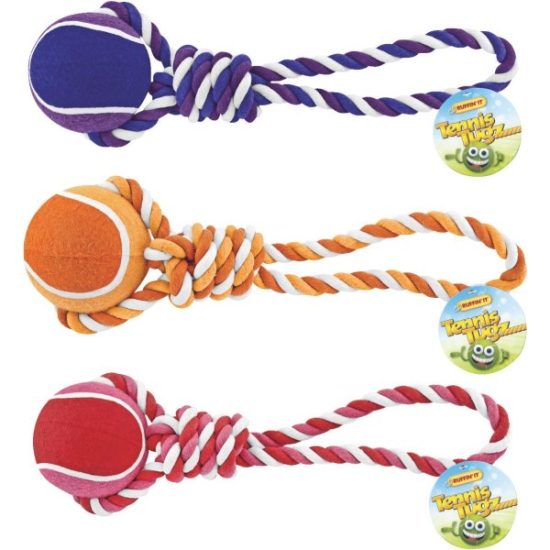 Westminster Pet Ruffin' it Giant Tennis Ball Rope Tug Dog Toy
