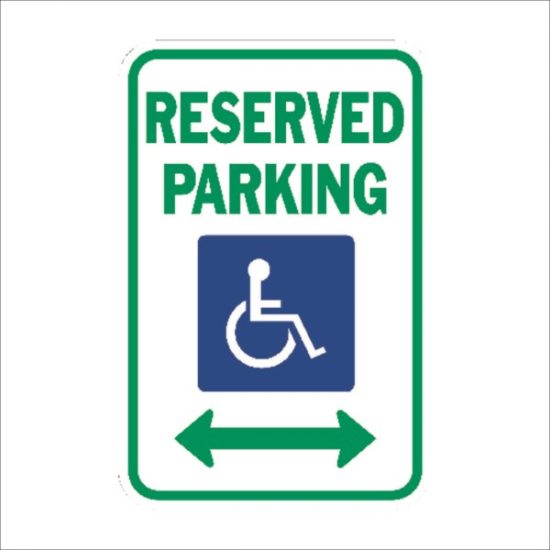 Hy-Ko Heavy-Duty Aluminum Sign, Reserved Parking Handicap
