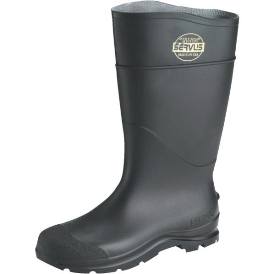Servus Men's Size 8 Black Steel Toe PVC Rubber Boot