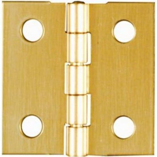 National 1 In. x 1 In. Brass Medium Decorative Hinge (4-Pack)