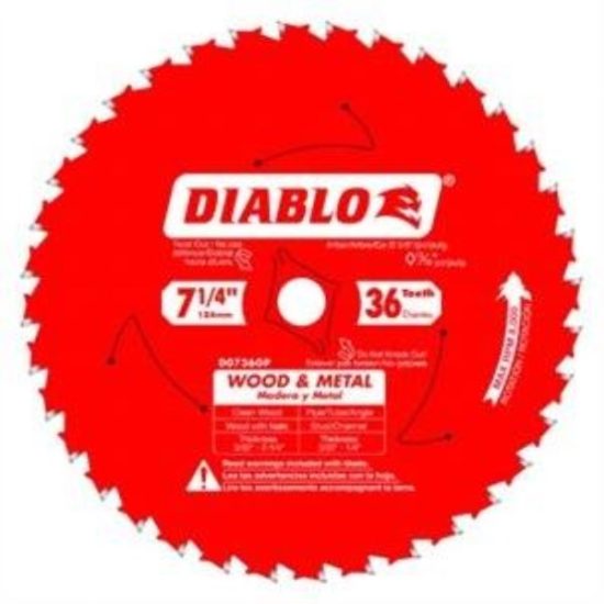 Diablo 7-1/4 In. 36-Tooth Wood & Metal Circular Saw Blade