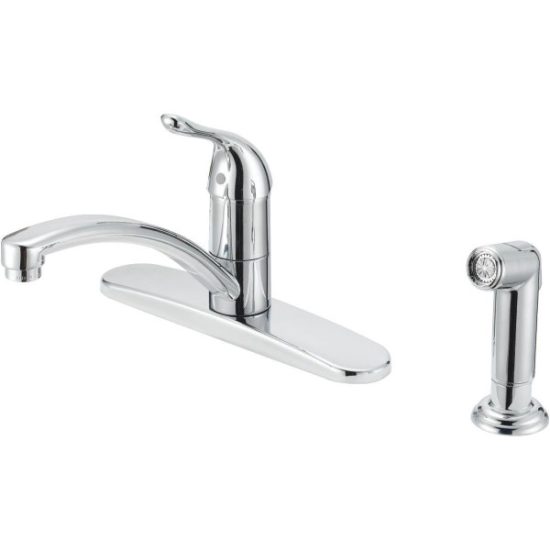Home Impressions Single Handle Lever Kitchen Faucet with Side Spray, Chrome