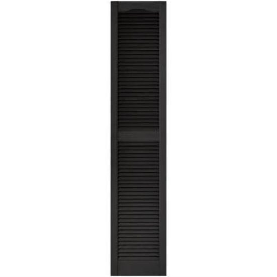 Builders Edge 15 In. x 72 In. Vinyl Louvered Shutter, (2-Pack)