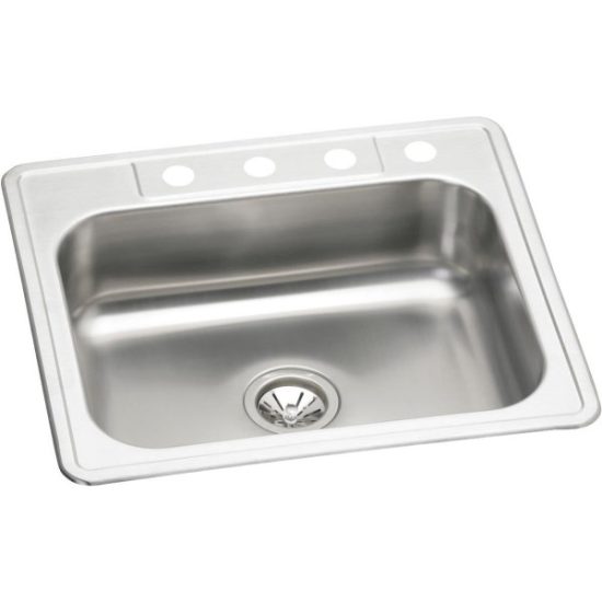 Elkay Single Bowl 25 In. x 22 In. x 7 In. Deep Stainless Steel Kitchen Sink