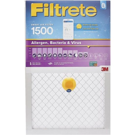 3M Filtrete 20 In. x 25 In. x 1 In. 1500 MPR Allergen, Bacteria & Virus Smart Furnace Filter