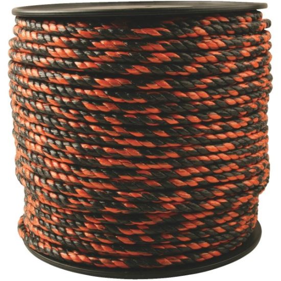 Do it Best 3/8 In. x 450 Ft. Orange & Black Truck Polypropylene Rope