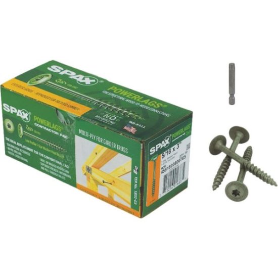 Spax PowerLags 5/16 In. x 3 In. Washer Head Exterior Structure Screw (50 Ct.)