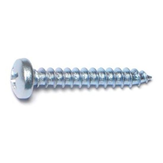 #10 x 1-1/4  Zinc Plated Steel Phillips Pan Head Sheet Metal Screws SMSPS-397