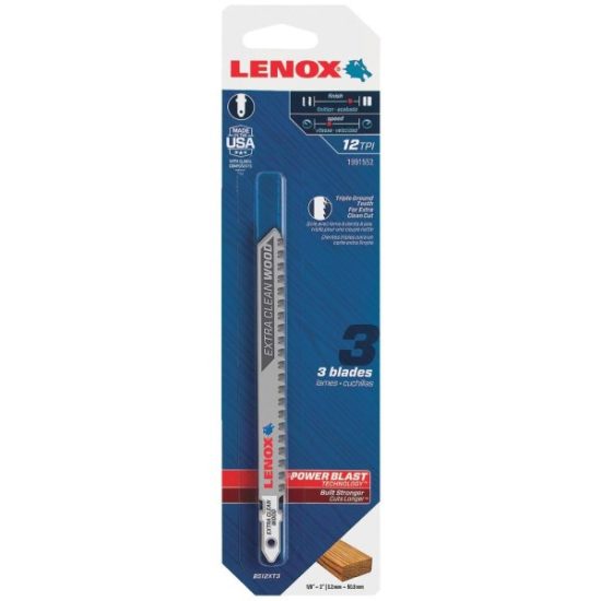 Lenox T-Shank 4-1/2 In. x 12 TPI Bi-Metal Jig Saw Blade, Extra Clean Wood (3-Pack)