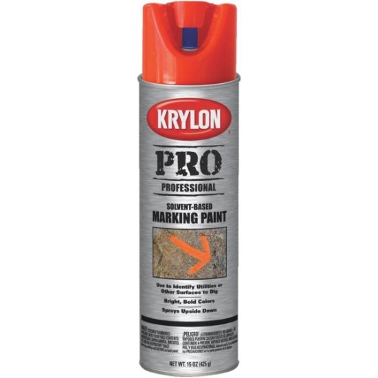 Krylon Mark-It 731008 Industrial SB Fluorescent Red Orange Inverted Marking Paint