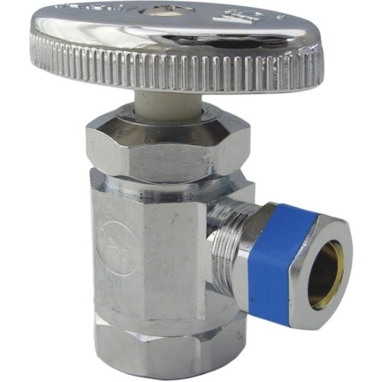Lasco 1/2 In. FIP Inlet x 3/8 In. Compression Outlet Multi-Turn Style Angle Valve